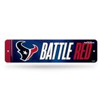 Rico Industries NFL Football Houston Texans Metal Street Sign 4" x 15" Home Décor - Bedroom - Office - Man Cave