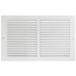 EZ-FLO 61643 (H), White Steel Sidewall and Ceiling Return Air Filter Grille, 14 inch (W) x 8 inch (L), 14" x 8"