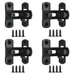 ANBOWEI 90 Degree Flip Sliding Barn Door Lock 4 Pack 3 Inch Black Small Gate Latches Stainless Steel Flip Latch Safety Door Bolt Latch Lock for Garden, Bathroom, Window, Pet House