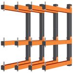 Lumber Storage Rack, Lumber Rack Wall Mount, Heavy Duty Wood Storage Racks with 6-Level System, 720 lb Durable Garage Wood Organizer, Orange Lumber Metal Racks for Indoor and Outdoor(4 PACK)