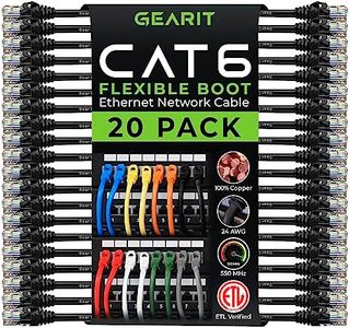 CAT 6 Ethernet Cable 2ft, GearIT 4-Pack (2x Black & 2x Blue) 2 Feet CAT6 RJ45 Snagless UTP Computer LAN Network Ethernet Patch Cable Cord