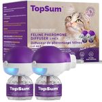 TopSum Cat Pheromone Diffuser: Premium Cat Calming Diffuser - VHP Registered NN.Z4H1 - Pheromone for Cats - Cat Pheromones Diffuser, 2 Pack (Purple)