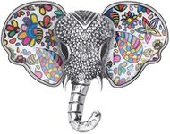 DUOWEI Metal Enamel Shiny Rhinestone Elephant Brooch Elegant Animals Pin Lapel Clothes Scarf Women Teens Jewelry Gift, enamel Zinc, rhinestone