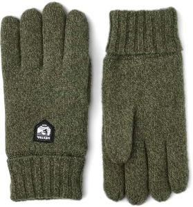 Hestra Unisex Basic Wool Glove I Cold Weather Wool Gloves for Everyday - Olive - 6