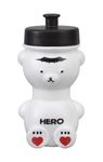 Hero Plastic Water Bottle/Sipper fon Kids | Teddy Shape Bottle | White | Push N Pull Cap | 450Ml