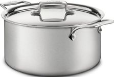 All-Clad BD55508 D5 Brushed 18/10 Stainless Steel 5-Ply Bonded Dishwasher Safe Stockpot Cookware, 8-Quart, Silver