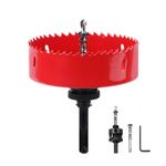 6 inch / 152mm Hole Saw with SDS Plus Arbor HSS Bi-Metal Hole Drilling Cutter for Wood Boards Plastic and Thin Metal (6 inch / 152mm)