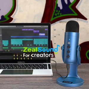 zealsound USB Condenser Microphone – Blue Gaming Mic for PC, PS5, Streaming, Podcast