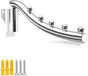 Wall Mounted Clothes Hanger with Swing Arm, Retractable Laundry Hangers Rack, Metal Space Saving Garment Racks Coat Hooks Closet Rods folding wall mounted clothes hanger for Bathrooms Balconies, 1 PCS