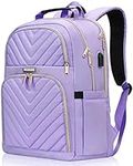 Kuosdaz Laptop Backpack for Women, School Backpack for Teens, 15.6 Inch Large Fashion College Bookbag for Girls with Charging Port, Women Work Travel Back Pack Purse Casual Daypacks, Purple