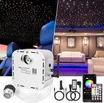 CHINLY 32w Twinkle 800pcs 0.03in 13.1ft Bluetooth RGBW LED Fiber Optic Star Ceiling Light,APP/Remote Music Mode Headliner Light Kit+Adapter+Cigarette Lighter,for Headliner/Home Theater