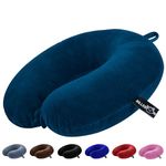 Billebon Premium Neck Pillow for Travelling Airplane Travel Pillow Comfortable Head Rest Neck Holder Pillow (Navy Blue)