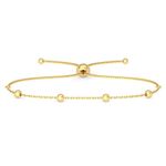 Clara 925 Pure Silver Golden Ball Chain Bracelet | Adjustable, Gold Plated, Anti Tarnish | Gifts for Women and Girls