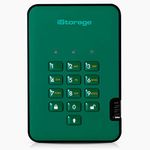 iStorage diskAshur2 HDD 5TB Green - Secure portable hard drive - Password protected - Dust & water resistant - Hardware Encryption