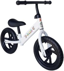 JUNIOR JOE Kids Balance Bicycle Without Pedal Cycle for for 1.5 to 3 Year Baby (White, Black MAG Wheel)