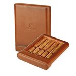 PIPITA Portable Travel Humidor,Elegant Leather Cigar Humidor Cedar Wood Lined with Humidifier for 5 cigars (Cigars not included)