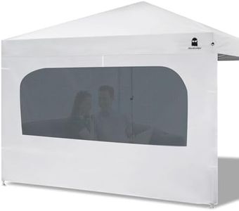 MordenApe Sunshade Sidewall with Window for 10x10 Pop Up Canopy - Straight Leg, Outdoor Instant Canopy Sidewalls, 1 Pack (10 x 10, White with Silver Coating)