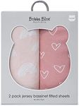 2PK Bubba Blue 40x80cm Nordic Bassinet Jersey Fitted Sheet Baby 0-12m Berry/Rose