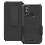 Wireless ProTech Case Compatible with CAT S62. Rotating Belt Clip Holster and Durable Flexible Protective Case Combo (Black)