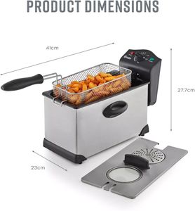 Swan 3L Deep Fryer – Stainless Steel Electric Kitchen Appliance