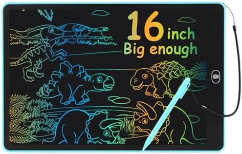 16 inch LCD Writing Tablet for Kids Adults,Colorful Drawing Pad Doodle Board School Supplies Christmas Gifts Toys for Girls Boys 3 4 5 6 7 8 Year Old Girl Boy Birthday Gift Ideas (Blue)