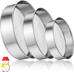 3 Pieces Stainless Steel Round Flour Sifter 6 Inch and 8 Inch 60 Mesh 7 Inch 40 Mesh Sieve Fine Mesh for Bake Decorate Cakes, Pies, Pastries, Cupcakes