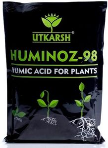 UTKARSH Huminoz-98 Humic Acid (98%) for Plant | Plant Fertilizer for Potted Plants | Plant Growth Enhancer, Soil Conditioner, Improves Plant Root System | (Set of 1; 250 gm)