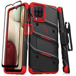 ZIZO BOLT Series Galaxy A12 Case Black & Red