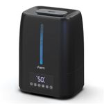 Chooone 6L Top Fill Ultrasonic Humidifier - Cool and Warm Mist for Bedroom, Baby, Large Rooms & Plants, Smart Humidity Control, Aroma Diffuser, Night Light, 12H Timer, Quiet, Black