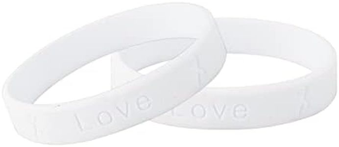 8 Pack Lung Cancer Awareness Silicone Bracelets - White Rubber Wristbands for Lung Cancer Awareness