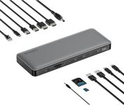 Kensington SD5760T Thunderbolt 4 Docking Station, Dual Monitor 8K/4K, Micro SD Card Reader, 96W Power Delivery, 2 x HDMI, Ethernet, USB-C 3.2 & 4 x USB-A Ports (K34110EU)