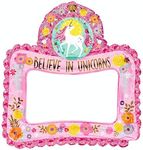 Amscan 110477-01 - Magical Unicorn Kids Birthday Party Inflatable Selfie Frame - 66cm x 68cm