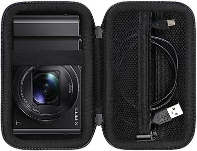 Supmay Hard Travel Case for Panasonic LUMIX LX10 / ZS200D / ZS200 / ZS80D / ZS80 / ZS100 / ZS70 / ZS60 4K Digital Camera, Protective Case Bag with Mesh Pocket for Battery Pack, Charging Cable, Black