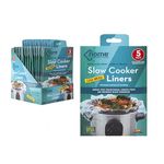 20Pcs Slow Cooker Liners in Hanging Card 6.5L Universal Size 30 x 55cm for Crock Pot Easy Clean Covers Cooking Bags 200ºC for Round & Oval Cookers