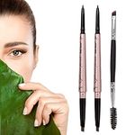 HeyBeauty Eyebrow Pencil with Brow Brush, Double Ended Eyebrow Pen, Automatic Makeup Cosmetic Tool Dark Brown 2 PCS