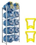 UNIONFACTORY 5 Gallon Water Bottle Rack Storage, 5-TIRE Water Bottle Holder, 5 Gal Water Bottle Jug Rack Organizer for 10 of 5 Gallon Water Bottle, High-Purity Q345 Steel Material (5 TIRE -Silver)