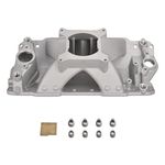 FGJQEFG Intake Manifold Single Plane Cast Satin Finish Aluminum Compatible with 1957-1995 SBC Small Block Chevy 350 400