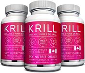 Sky Nutritionals NKO Krill Oil Softgels, Omega-3 Supplement, 500 mg, Antarctic Krill, 60 Count (3 Pack)