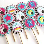 Girl Bowling Cupcake Toppers by Adore By Nat - Kid Birthday Entertainment Sport Party Cake Supplies - Set of 12