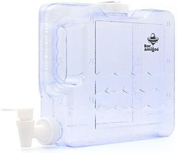 3L Slim Fridge Water Dispenser with Tap - by Plastic PETG Travel Desktop Container Beverage Tank Drink Refillable Shelf Great for Office Camping Juice Drinks Cocktail - Holds 3 litres