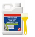Limbakshit 1Kg Transparent Waterproofing Glue with Brush for Roof Leakage, Crack Seal Water Leakage Solution Indoor Outdoor, Waterproof Adhesive Sealant for Bathroom Pipe Wall Tile Surface