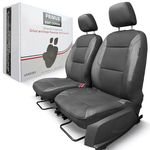Premium Leatherette Car Seat Covers with Air-Mesh & Memory Foam – Universal Front Seat Protector, Airbag Compatible, Breathable Comfort, Protects Seats – Driver & Passenger with Headrest Covers