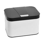 Compost Kitchen Counter Bin (1.13 Gallon/4.3 Liter) - Black and White