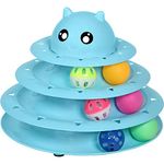 UPSKY Cat Toy Roller 3-Level Turntable Cat Toys Balls with Six Colorful Balls Interactive Kitten Fun Mental Physical Exercise Puzzle Kitten Toys