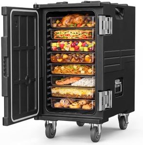 PRSAEA 127 QT Insulated Food Carrier with Wheels, Front Loading Food Hot Box, Non-Electrical Food Warmer with 304 Stainless Steel Latch, Holds 8 Full-Size Pans for Catering and Restaurant