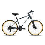 Omobikes Ladakh X21 | Hybrid Cycle | 21 Speed Shimano Gears | 19" Alloy Frame | Lockout Suspension | 700C 29T Tire | Ideal for 15+ Years Unisex Adult (Black-Yellow)