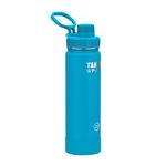 Takeya Sport 22 oz Triple Wall Insulated Stainless Steel Water Bottle With Ice Blocking Spout Lid, Unmatched Quality, 26+ Hours Cold, Champion Blue