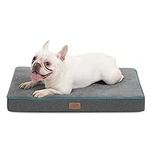 Bedsure Orthopedic Dog Bed Medium - Medium Memory Foam Waterproof Dog Bed Joint Relief with Removable Washable Cover, Plush Flannel Fleece Top with Nonskid Bottom, Grey, 29x18x3 Inches