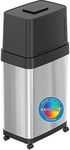 iTouchless 18 Gallon Rectangular Dual Push Door Stainless Steel Trash Can with Wheels and AbsorbX Odor Control System, 18 Gal