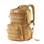 TriPole Captain 25 Litres Tactical Standard Backpack With Molle Webbing And Carabiner (Khaki)